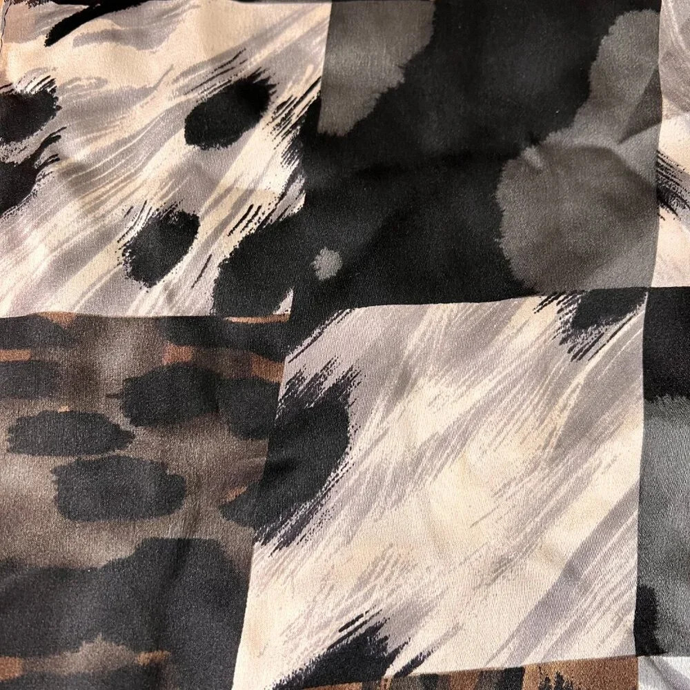 Echo Animal Print Patchwork Silk Scarf Vintage